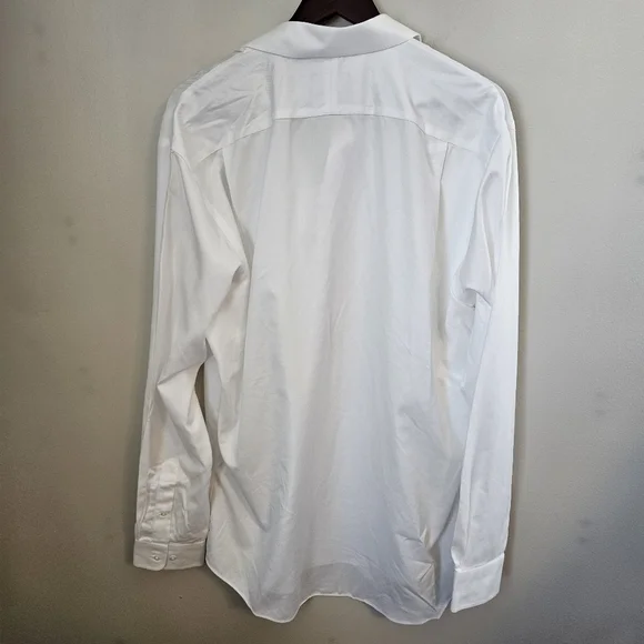 Nordstrom White Button Down Shirt 16 1/2 36-37 Business Casual Neutral - Picture 3 of 10